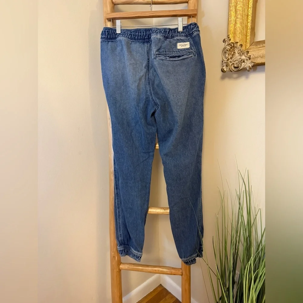 Abercrombie & Fitch Denim Jean Joggers Medium Vintage Y2K - Picture 8 of 8